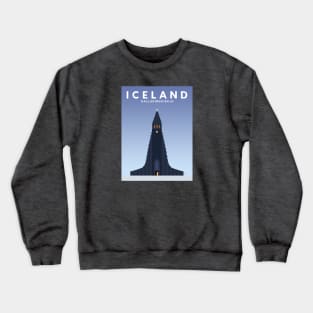 Hallgrimskirkja Church, Reykjavik, Iceland Travel Poster Crewneck Sweatshirt